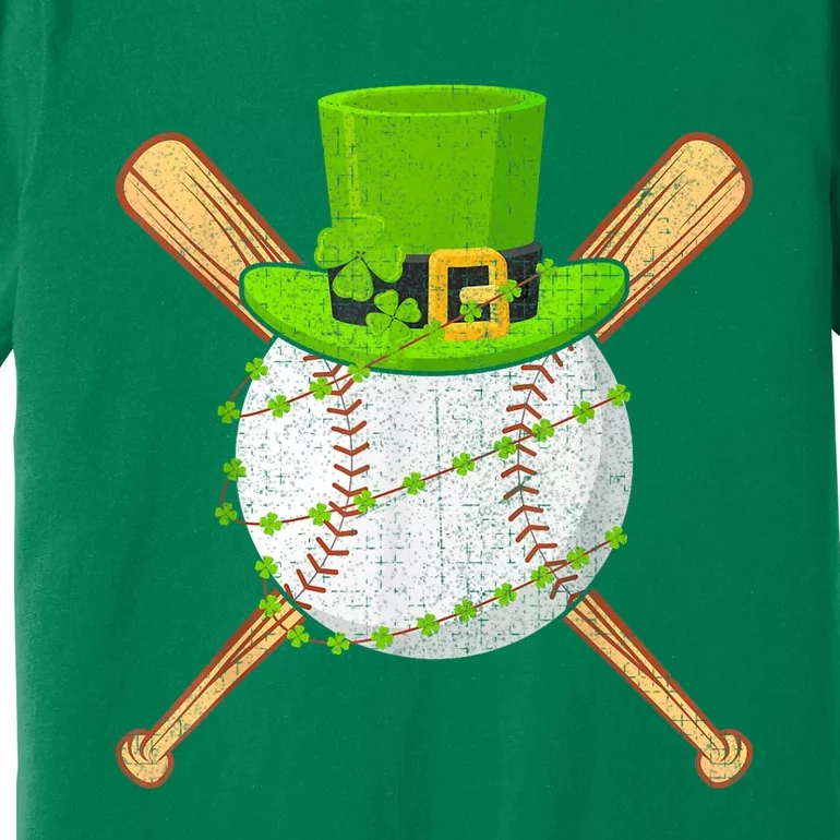 St Patricks Day Shamrock Baseball Leprechaun Premium T-Shirt