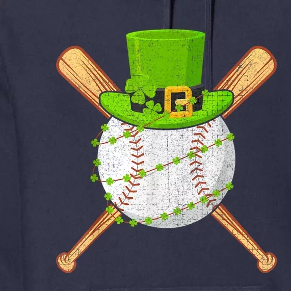 St Patricks Day Shamrock Baseball Leprechaun Premium Hoodie