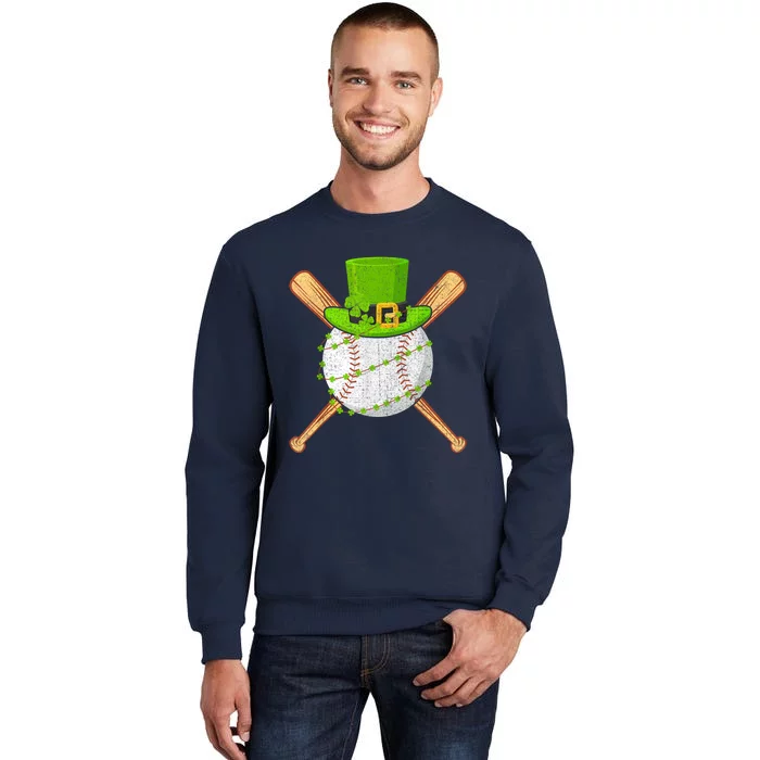 St Patricks Day Shamrock Baseball Leprechaun Tall Sweatshirt