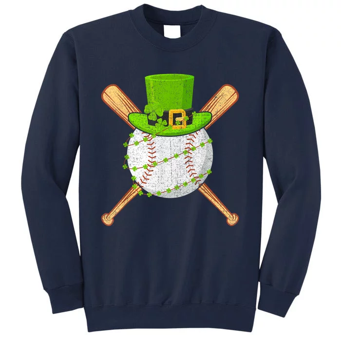 St Patricks Day Shamrock Baseball Leprechaun Tall Sweatshirt