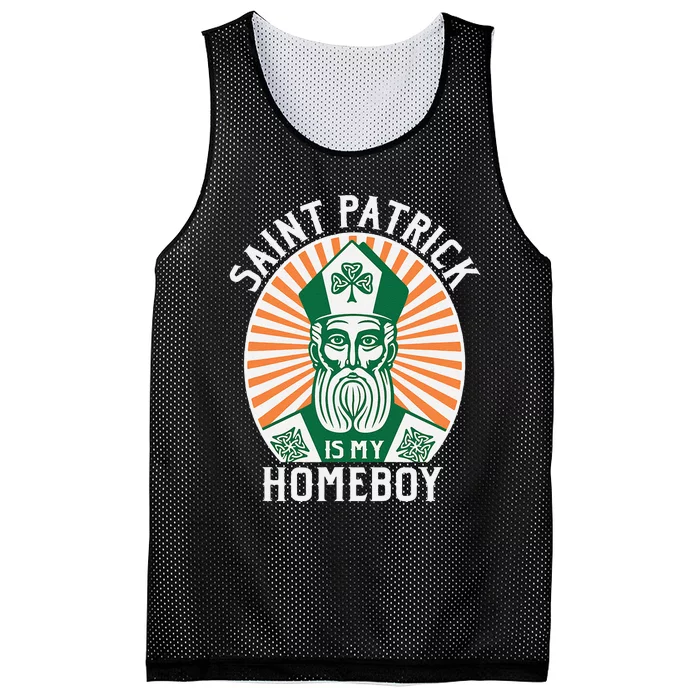 St. Patrick's Day Saint Patrick Is My Homeboy Mesh Reversible Basketball Jersey Tank