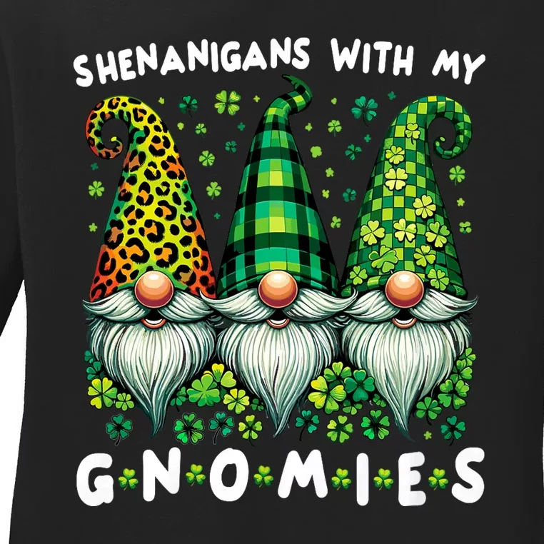 St Patricks Day Women Shenanigans With My Gnomies Ladies Long Sleeve Shirt