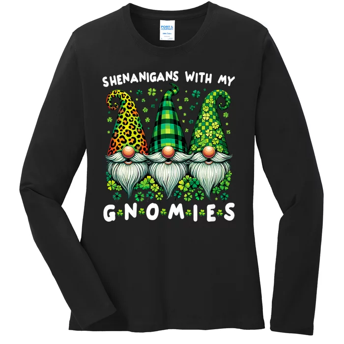 St Patricks Day Women Shenanigans With My Gnomies Ladies Long Sleeve Shirt