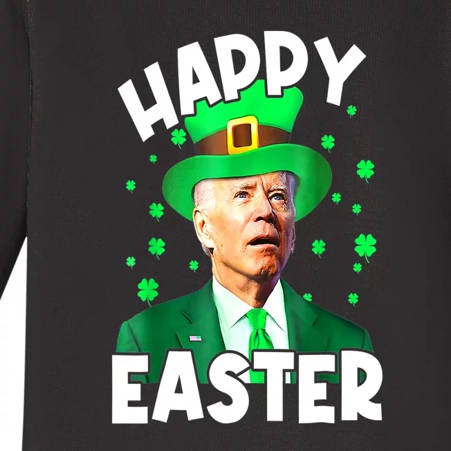 St Patricks Day Joe Biden Leprechaun Confused Happy Easter Gift Baby Long Sleeve Bodysuit