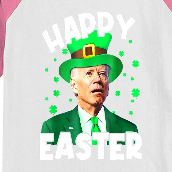 St Patricks Day Joe Biden Leprechaun Confused Happy Easter Gift Kids Colorblock Raglan Jersey