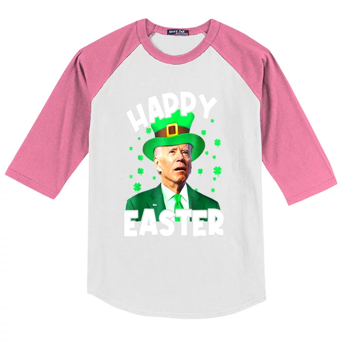 St Patricks Day Joe Biden Leprechaun Confused Happy Easter Gift Kids Colorblock Raglan Jersey