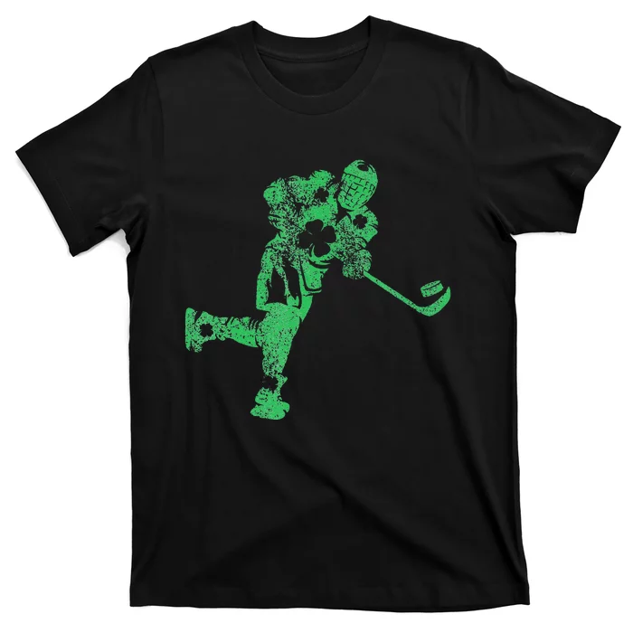 St Patricks Day Hockey Irish Saint Paddy's Shamrock T-Shirt