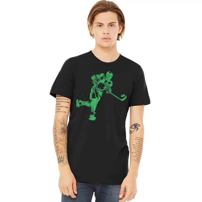 St Patricks Day Hockey Irish Saint Paddy's Shamrock Premium T-Shirt