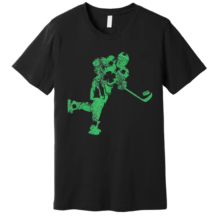 St Patricks Day Hockey Irish Saint Paddy's Shamrock Premium T-Shirt