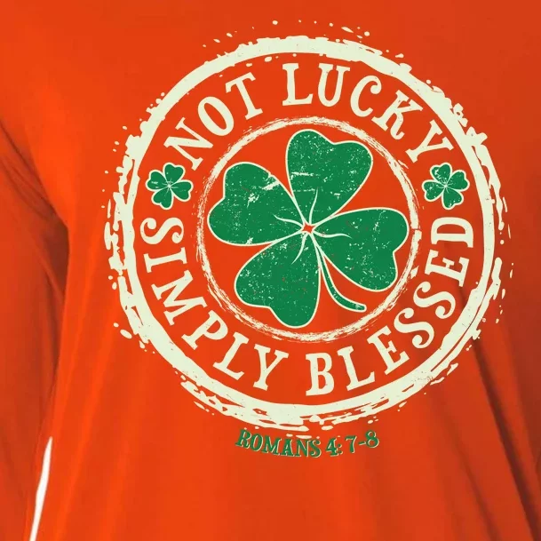 St. Patrick's Day Not Lucky Simply Blessed Romans 4 78 Cooling Performance Long Sleeve Crew