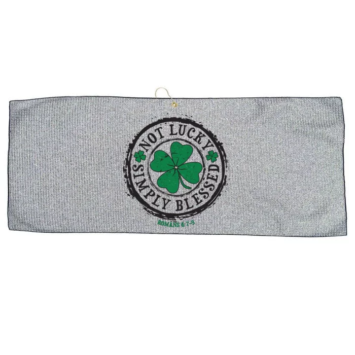 St. Patrick's Day Not Lucky Simply Blessed Romans 4 78 Large Microfiber Waffle Golf Towel