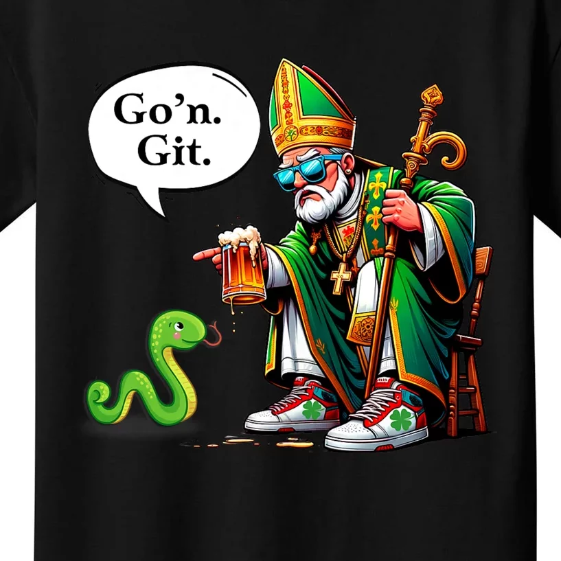 St. PatrickS Day Funny GOn Git Beer Humor Snake Banishing Kids T-Shirt