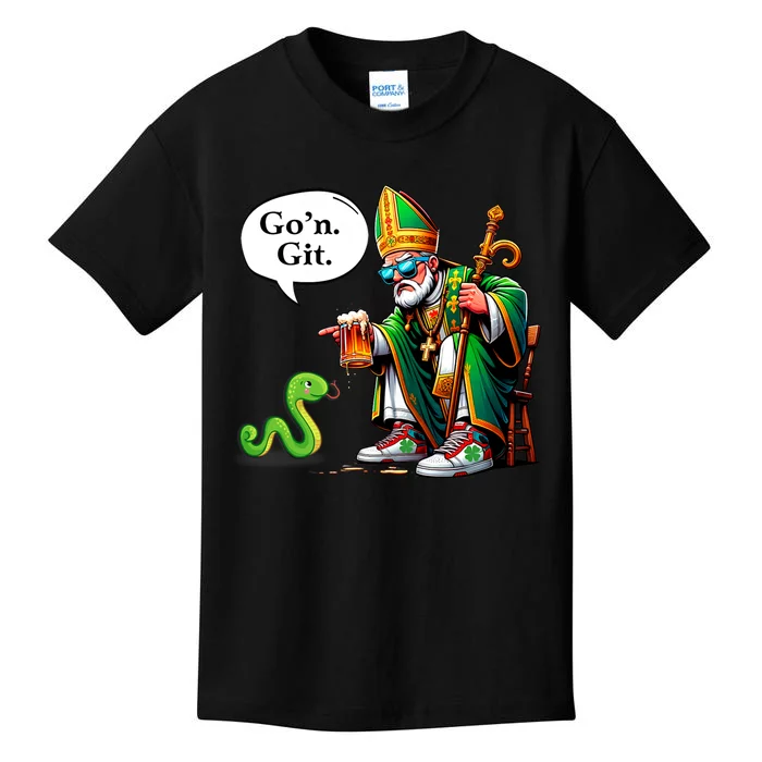 St. PatrickS Day Funny GOn Git Beer Humor Snake Banishing Kids T-Shirt