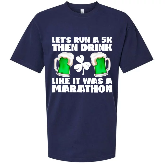 St Patrick's Day Funny Marathon Sports Shamrock Lucky Green Gift Sueded Cloud Jersey T-Shirt