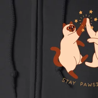 STAY PAWSITIVE Dog And Cat Lover Full Zip Hoodie