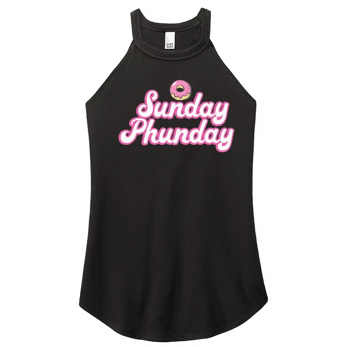 Sunday Phunday Donuts Funny Donut Lover Women’s Perfect Tri Rocker Tank