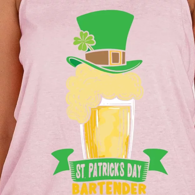 St Patrick's Day Bartender St Patricks Day Irish Ireland St Cool Gift Women's Knotted Racerback Tank