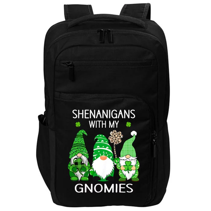 St Patricks Day Lucky Shamrock Leopard Gnomes Irish Women Impact Tech Backpack