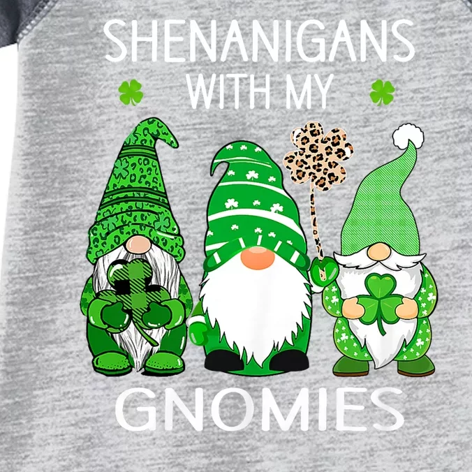 St Patricks Day Lucky Shamrock Leopard Gnomes Irish Women Infant Baby Jersey Bodysuit