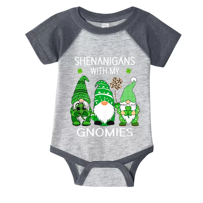 St Patricks Day Lucky Shamrock Leopard Gnomes Irish Women Infant Baby Jersey Bodysuit