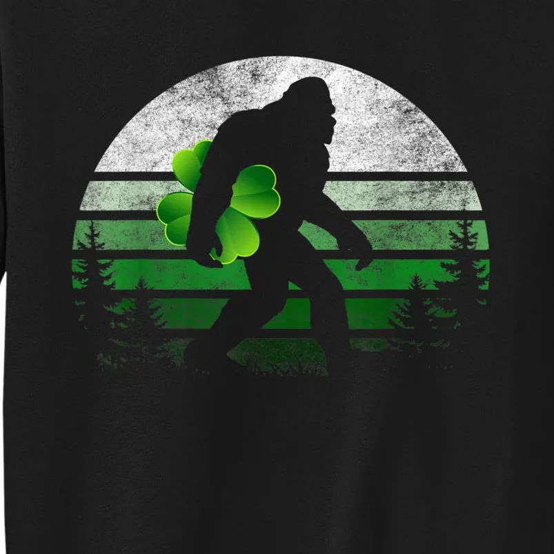 St Patricks Day Bigfoot Irish Shamrock Sasquatch Clover Leaf Tall Sweatshirt