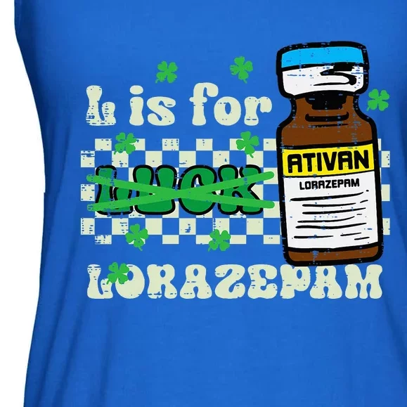 St Patricks Day L For Lorazepam Saint Paddys Nurse Ladies Essential Flowy Tank