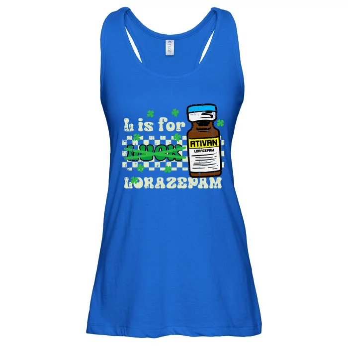 St Patricks Day L For Lorazepam Saint Paddys Nurse Ladies Essential Flowy Tank