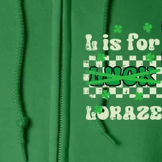 St Patricks Day L For Lorazepam Saint Paddys Nurse Full Zip Hoodie