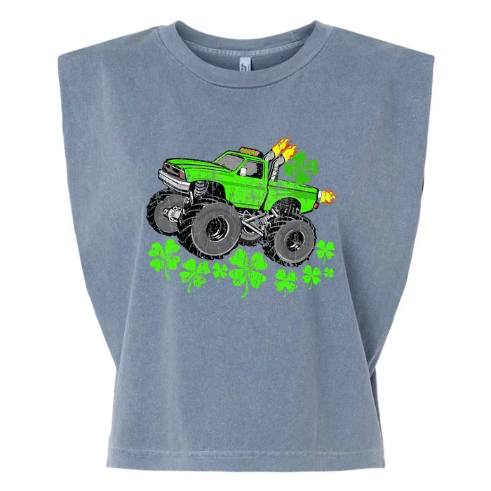 St Patricks Day Lucky Monster Truck Garment-Dyed Women's Muscle Tee