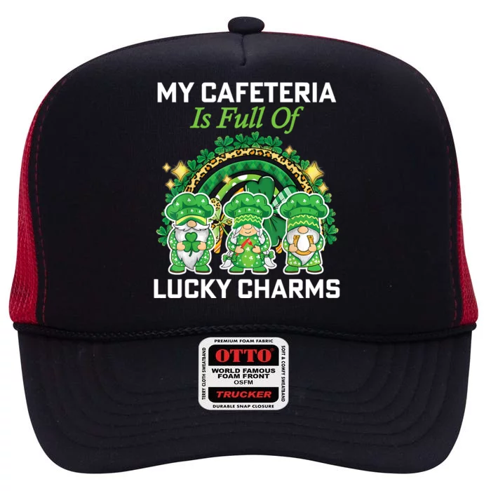 St Patrick's Day Lunch Lady Chef My Cafeteria Workers High Crown Mesh Trucker Hat