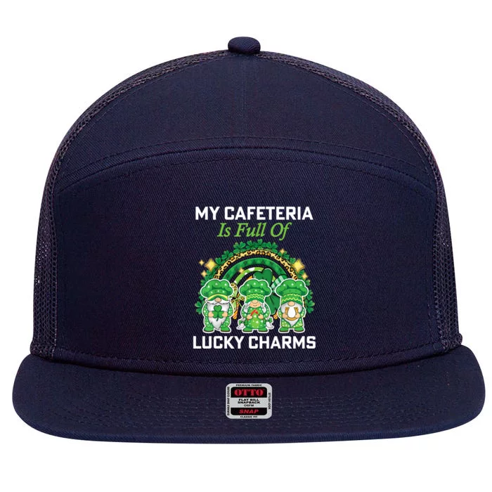 St Patrick's Day Lunch Lady Chef My Cafeteria Workers 7 Panel Mesh Trucker Snapback Hat