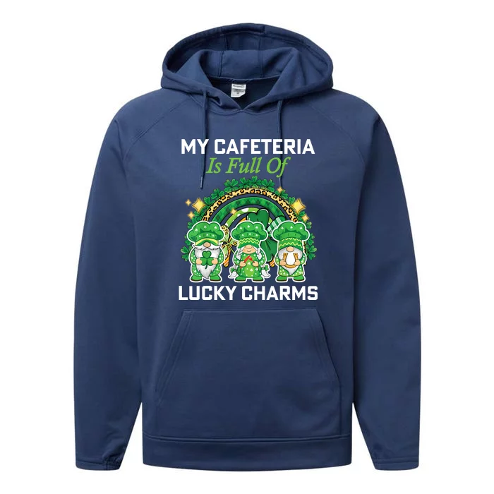 St Patrick's Day Lunch Lady Chef My Cafeteria Workers Performance Fleece Hoodie