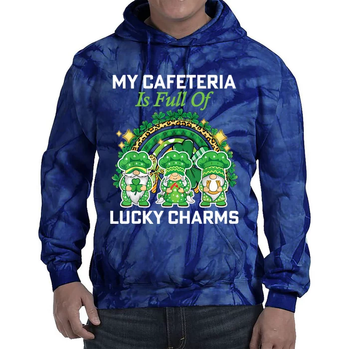 St Patrick's Day Lunch Lady Chef My Cafeteria Workers Tie Dye Hoodie