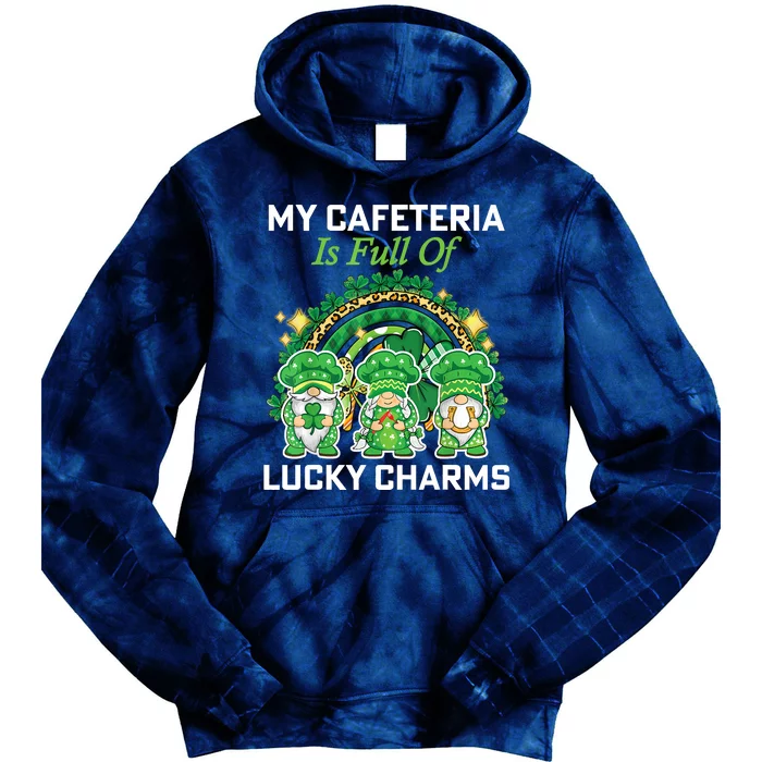 St Patrick's Day Lunch Lady Chef My Cafeteria Workers Tie Dye Hoodie