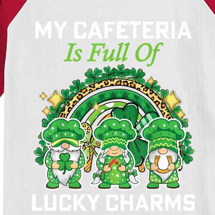 St Patrick's Day Lunch Lady Chef My Cafeteria Workers Kids Colorblock Raglan Jersey