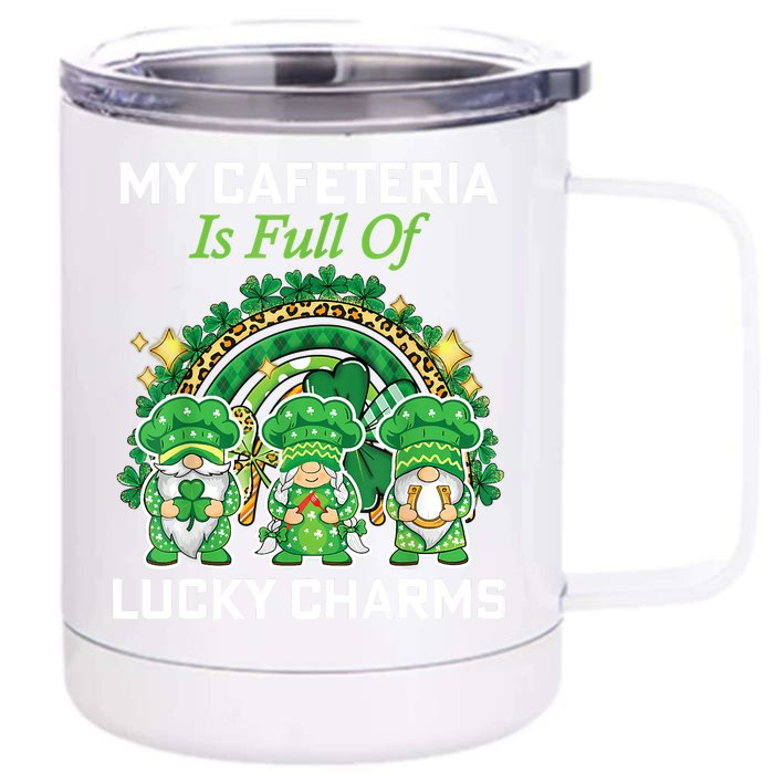 St Patrick's Day Lunch Lady Chef My Cafeteria Workers Front & Back 12oz Stainless Steel Tumbler Cup