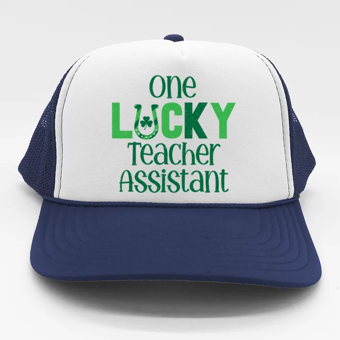 Saint Patricks Day Costumes One Lucky Teacher Assistant Gift Trucker Hat