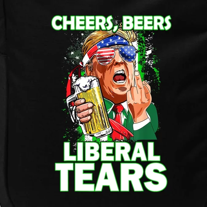 St. Patricks Day Cheers Beers Liberal Tears Trump Holding Beer Gift Impact Tech Backpack