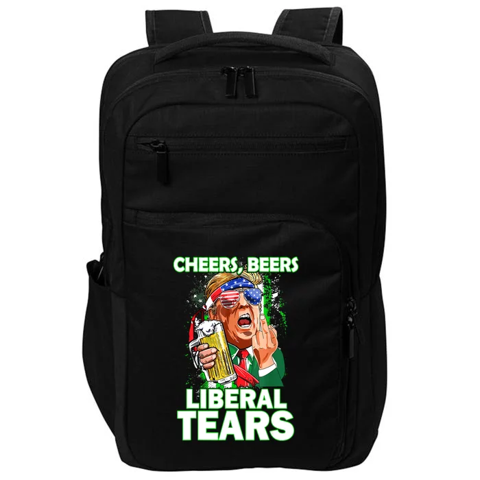 St. Patricks Day Cheers Beers Liberal Tears Trump Holding Beer Gift Impact Tech Backpack