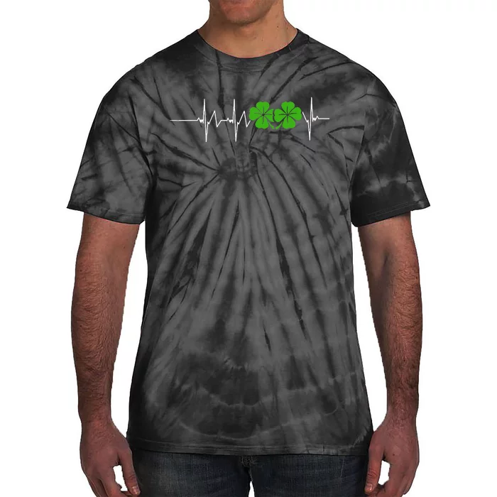 St Patricks Day Ireland Heartbeat Tie-Dye T-Shirt