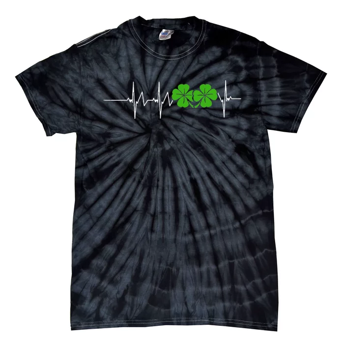 St Patricks Day Ireland Heartbeat Tie-Dye T-Shirt