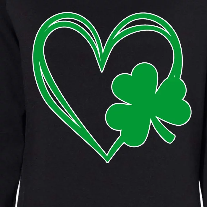 St Patricks Day Shamrock Heart Womens California Wash Sweatshirt