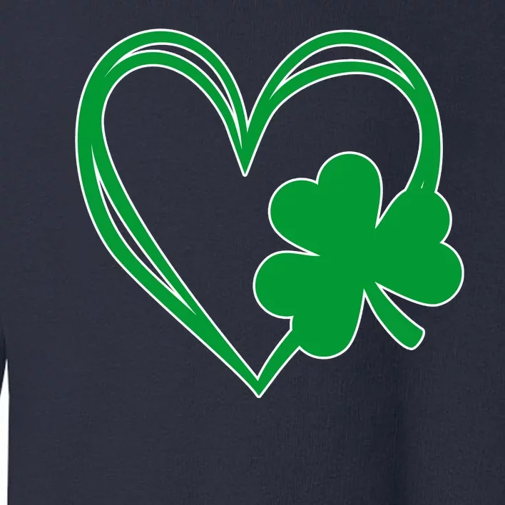 St Patricks Day Shamrock Heart Toddler Sweatshirt