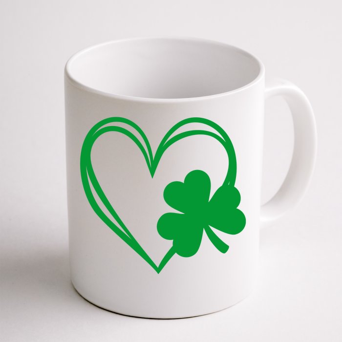 St Patricks Day Shamrock Heart Front & Back Coffee Mug