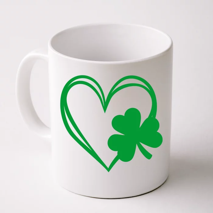 St Patricks Day Shamrock Heart Front & Back Coffee Mug