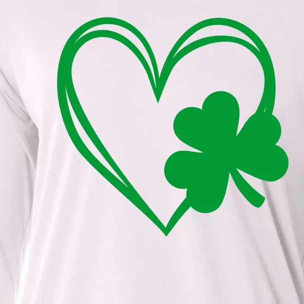 St Patricks Day Shamrock Heart Cooling Performance Long Sleeve Crew