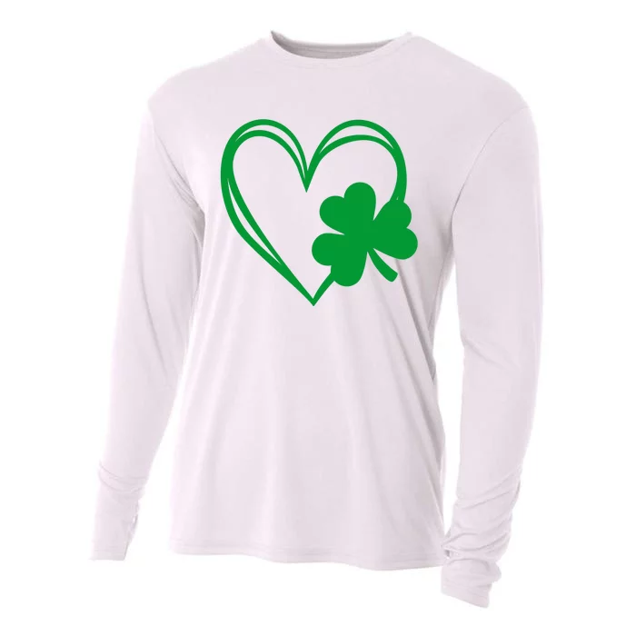 St Patricks Day Shamrock Heart Cooling Performance Long Sleeve Crew