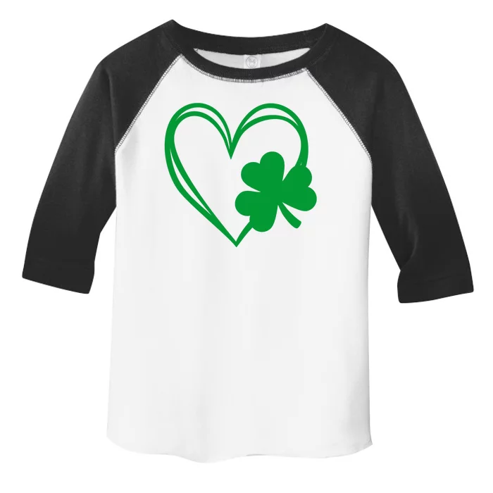 St Patricks Day Shamrock Heart Toddler Fine Jersey T-Shirt