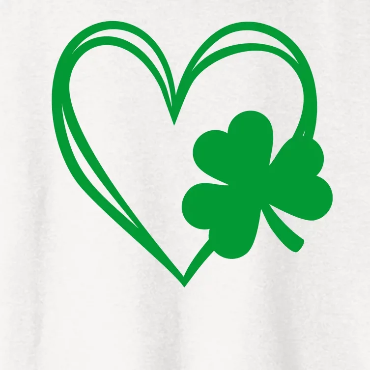 St Patricks Day Shamrock Heart Women's Crop Top Tee