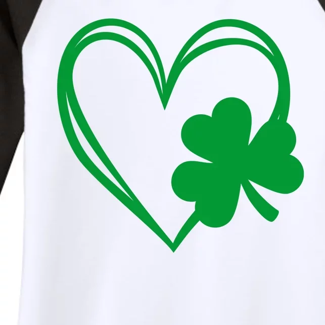 St Patricks Day Shamrock Heart Women's Tri-Blend 3/4-Sleeve Raglan Shirt